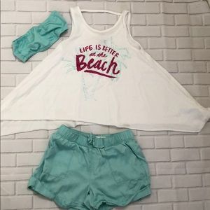 3 piece short set